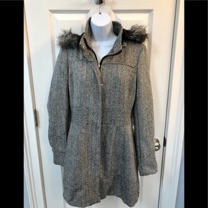 Pimkie Hooded Coat Chevron Print Size Large